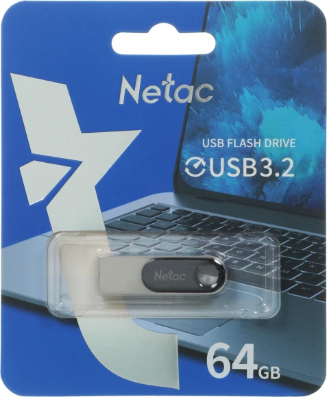 Флеш Диск Netac 64GB U278 NT03U278N-064G-32PN USB3.0 серебристый/черный