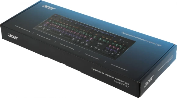 Клавиатура Acer OKW127 механическая черный USB Multimedia for gamer LED (ZL.KBDEE.00H)