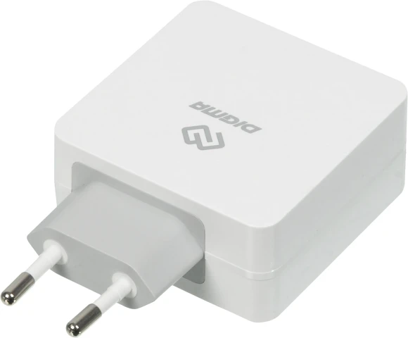 Сетевое зар./устр. Digma DGPD-45W-WG 45W 3A+2.4A (PD) USB-C/USB-A универсальное белый