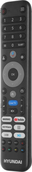 Телевизор LED Hyundai 75" H-LED75BU7011 Google TV Frameless Metal черный 4K Ultra HD 60Hz MEMC DVB-T DVB-T2 DVB-C DVB-S DVB-S2 USB WiFi Smart TV