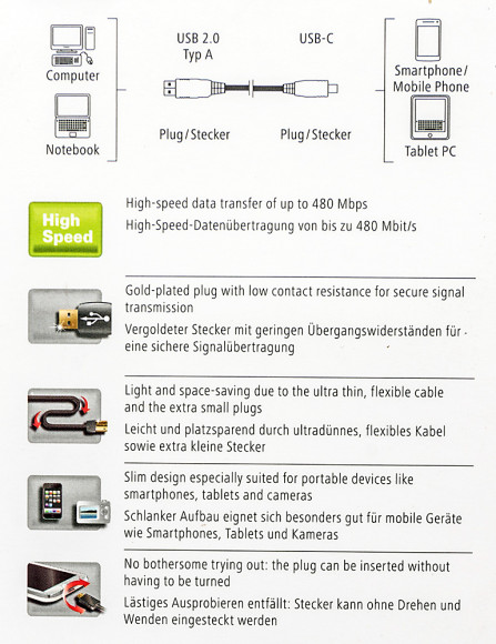 Кабель Hama Flexi-Slim 00135784 USB (m)-USB Type-C (m) 0.75м черный