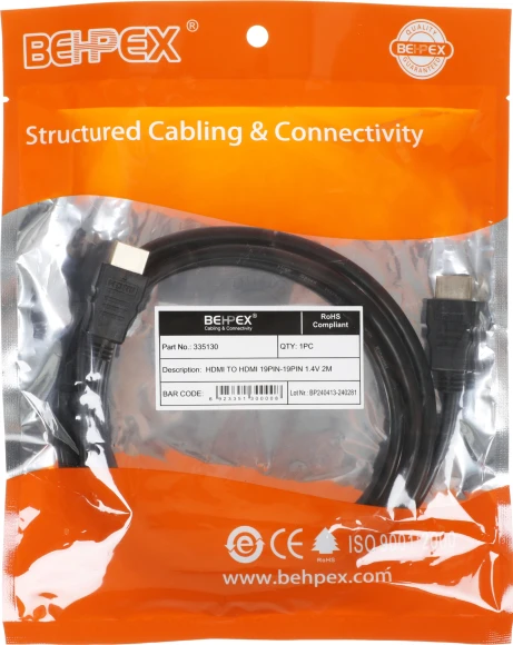 Кабель аудио-видео HDMI (m)/HDMI (m) 2м. позолоч.конт. черный Кабель аудио-видео HDMI (m)/HDMI (m) 2м. позолоч.конт. черный