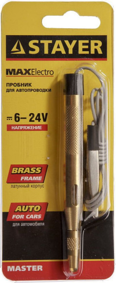 Пробник напряжения Stayer 2574_z01 золотистый