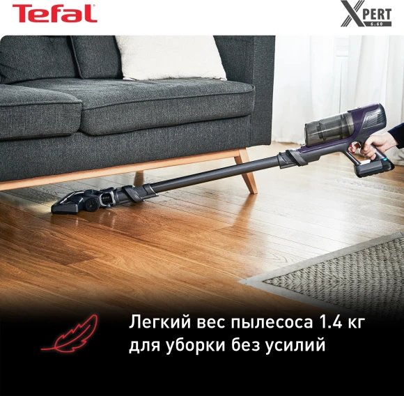 Пылесос Tefal TY6838WO серый/фиолетовый