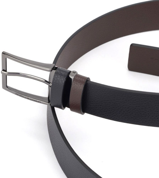 Ремень мужской Piquadro Modus Special CU5928MOS/NM 125х3.5см черный/коричневый натур.кожа