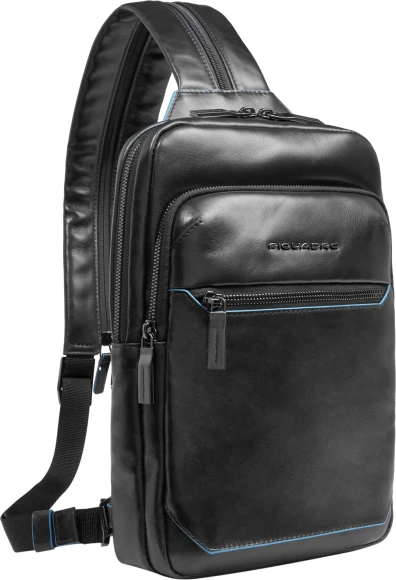Рюкзак слинг мужской Piquadro Blue Square CA6589B2/N черный кожа Рюкзак слинг мужской Piquadro Blue Square CA6589B2/N черный кожа