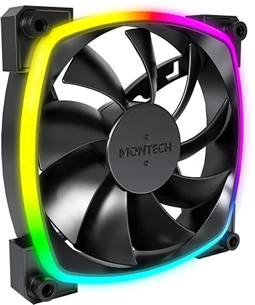 Вентилятор для корпуса Montech AX120 ARGB 120х120x25 черный 4-pin 27дБ (упак.:3шт) (AX120 PWM BLACK 3 IN 1) Ret Вентилятор для корпуса Montech AX120 ARGB 120х120x25 черный 4-pin 27дБ (упак.:3шт) (AX120 PWM BLACK 3 IN 1) Ret