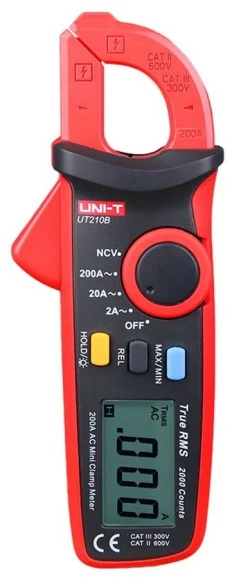Клещи токоизмерительные Uni-T UT210B цифр. измер.ток:переменный черный/красный