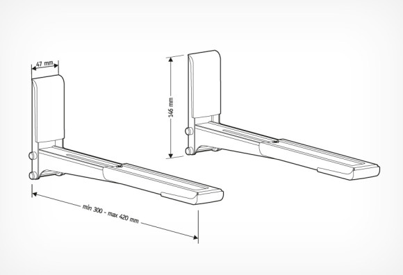 Кронштейн для СВЧ Holder MWS-2003 черный макс.40кг настенный фиксированный Кронштейн для СВЧ Holder MWS-2003 черный макс.40кг настенный фиксированный