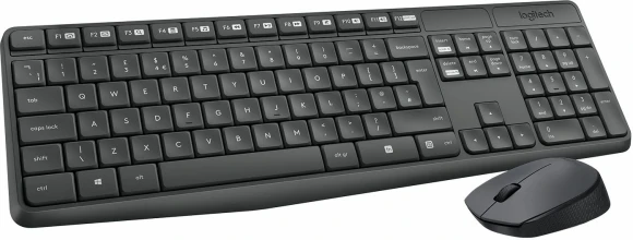 Клавиатура + мышь Logitech MK235 клав:серый мышь:серый USB беспроводная (920-007948)