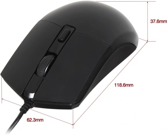 Мышь Оклик 207M черный оптическая 2400dpi USB 4but (1474598)