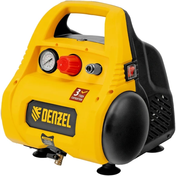 Компрессор поршневой Denzel РС 1/6-180 безмасляный 180л/мин 6л 1100Вт желтый/черный Компрессор поршневой Denzel РС 1/6-180 безмасляный 180л/мин 6л 1100Вт желтый/черный