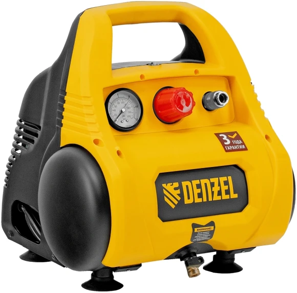 Компрессор поршневой Denzel РС 1/6-180 безмасляный 180л/мин 6л 1100Вт желтый/черный Компрессор поршневой Denzel РС 1/6-180 безмасляный 180л/мин 6л 1100Вт желтый/черный