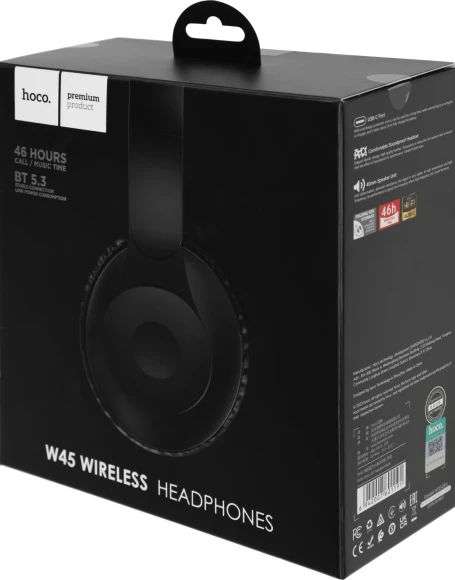 Наушники накладные Hoco Enjoy W45 черный беспроводные bluetooth оголовье