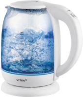 Чайник электрический Vitek VT-WK1046 1.7л. 2200Вт черный/серебристый корпус: стекло/металл