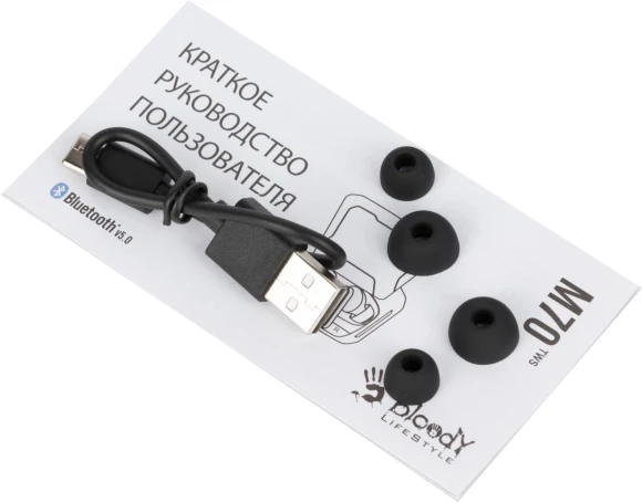 Гарнитура внутриканальные A4Tech Bloody M70 черный/красный беспроводные bluetooth в ушной раковине (M70 BLACK+ RED) Гарнитура внутриканальные A4Tech Bloody M70 черный/красный беспроводные bluetooth в ушной раковине (M70 BLACK+ RED)