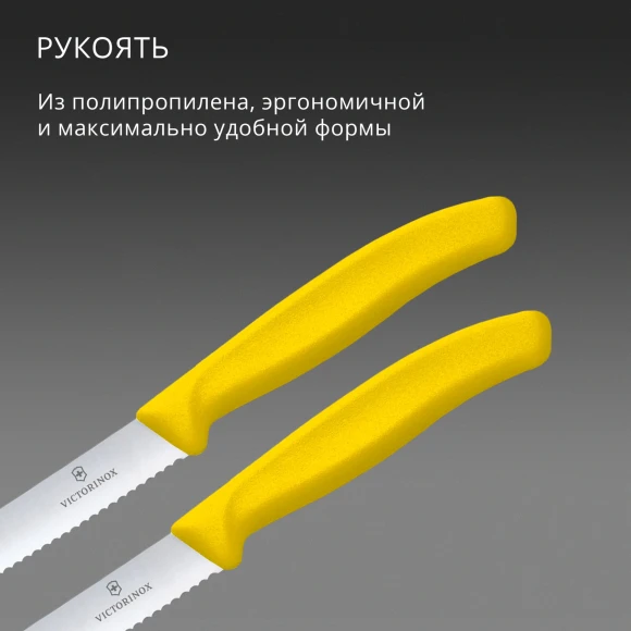 Набор ножей Victorinox Swiss Classic 6.7838.2C1 компл.:2предм. желтый европодвес