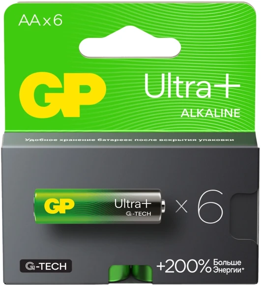 Батарея GP Ultra Plus Alkaline 15AUPA21-2CRB6 AA (6шт) блистер Батарея GP Ultra Plus Alkaline 15AUPA21-2CRB6 AA (6шт) блистер