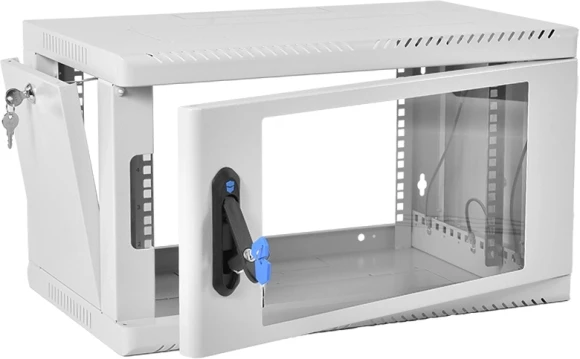 Шкаф коммутационный ЦМО (ШРН-6.500) настенный 6U 599x529мм пер.дв.стекл 200кг серый 470мм 14кг 180град. 346мм IP20 металл
