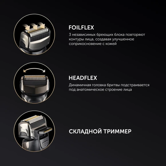 Бритва сетчатая Polaris PMF 1013RC реж.эл.:3 питан.:элек.сеть/аккум. черный/серебристый Бритва сетчатая Polaris PMF 1013RC реж.эл.:3 питан.:элек.сеть/аккум. черный/серебристый