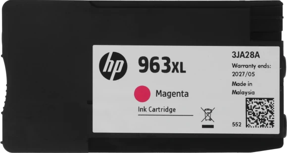 Картридж струйный HP 963XL 3JA28AE пурпурный (1600стр.) для HP OfficeJet Pro 901x/902x HP