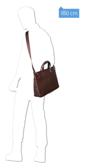 Деловая сумка Piquadro Blue Square CA4021B2/MO с отделением для ноутбука 15.6" коричневая натур.кожа