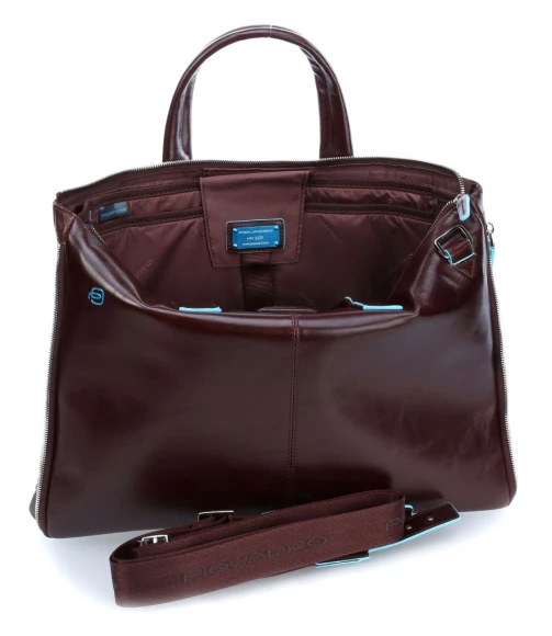 Деловая сумка Piquadro Blue Square CA4021B2/MO с отделением для ноутбука 15.6" коричневая натур.кожа