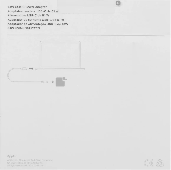 Блок питания Apple A1947 61W от бытовой электросети Блок питания Apple A1947 61W от бытовой электросети