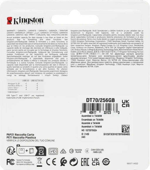 Флеш Диск Kingston 256GB DataTraveler 70 Type-C DT70/256GB USB3.0 черный Флеш Диск Kingston 256GB DataTraveler 70 Type-C DT70/256GB USB3.0 черный