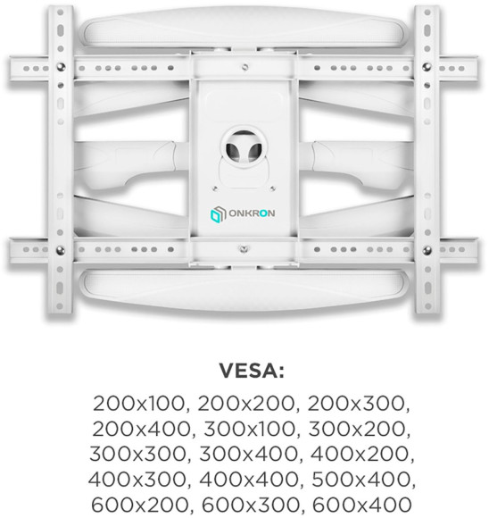 Кронштейн для телевизора Onkron M6L белый 40"-75" макс.45кг настенный поворот и наклон Кронштейн для телевизора Onkron M6L белый 40"-75" макс.45кг настенный поворот и наклон
