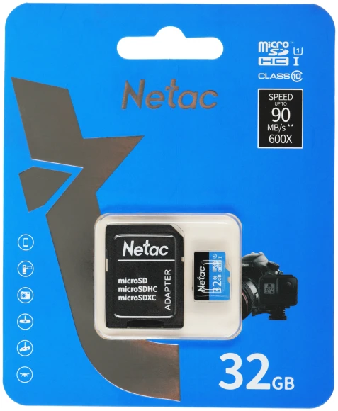 Флеш карта microSDHC 32GB Netac NT02P500STN-032G-R P500 + adapter Флеш карта microSDHC 32GB Netac NT02P500STN-032G-R P500 + adapter