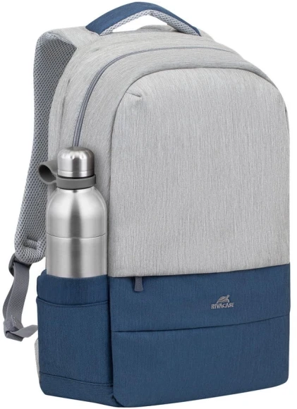 Рюкзак для ноутбука 17.3" Riva 7567 серый/темно-синий полиэстер (7567 GREY/DARK BLUE)