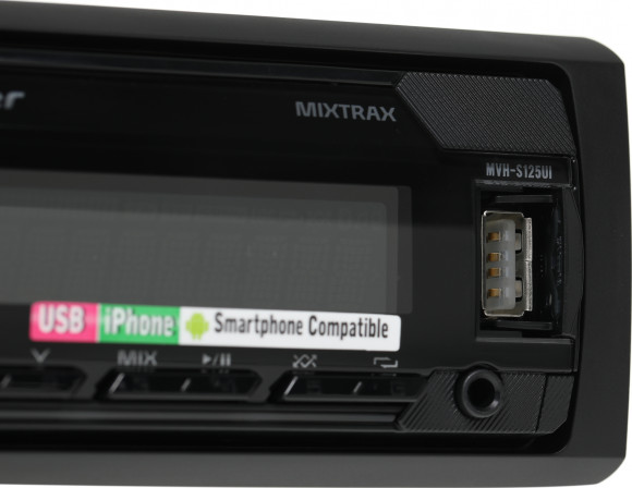 Автомагнитола Pioneer MVH-S125UI 1DIN 4x50Вт ПДУ RDS