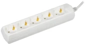 Сетевой удлинитель IEK У05 5м (5 розеток) белый (пакет ПЭ)