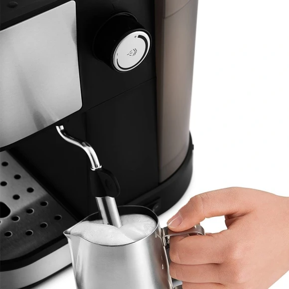 Кофеварка рожковая Kitfort КТ-753 850Вт черный/нержавеющая сталь Кофеварка рожковая Kitfort КТ-753 850Вт черный/нержавеющая сталь