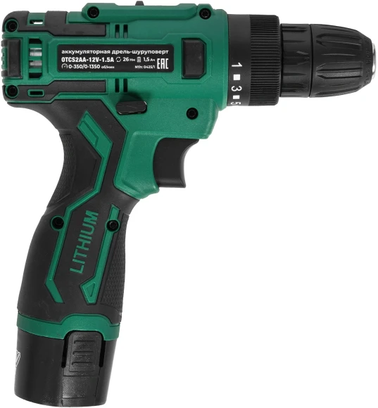 Дрель-шуруповерт Ovk Tools OTCS2AA-12V-1.5A 12Вт аккум. патрон:быстрозажимной