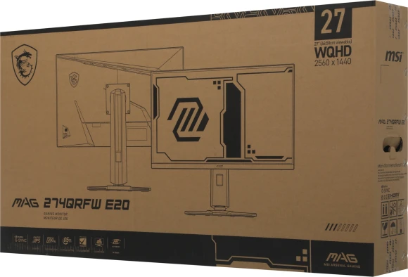 Монитор MSI 27" Mag 274QRFW E20 белый IPS LED 16:9 HDMI матовая HAS Piv 300cd 178гр/178гр 2560x1440 200Hz DP Quad 2K (1440p) 6.9кг