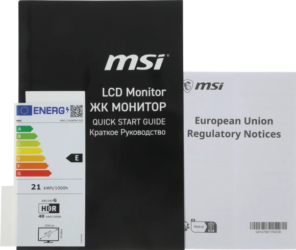 Монитор MSI 27" Mag 274QRFW E20 белый IPS LED 16:9 HDMI матовая HAS Piv 300cd 178гр/178гр 2560x1440 200Hz DP Quad 2K (1440p) 6.9кг
