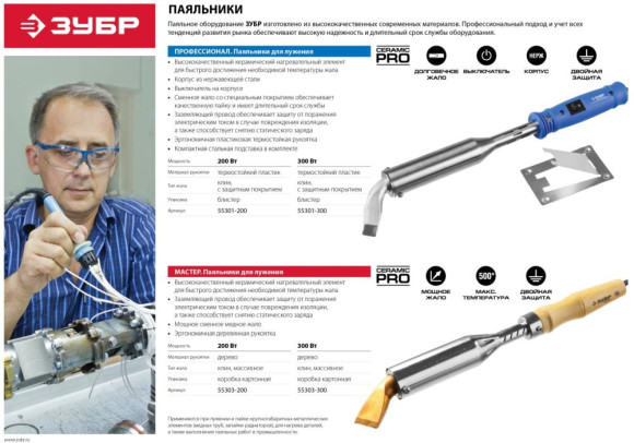 Паяльник Зубр 55303-200 электрич. 200Вт Паяльник Зубр 55303-200 электрич. 200Вт