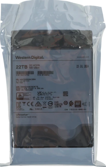 Жесткий диск WD SAS 3.0 22TB 0F48052 WUH722222AL5204 Server Ultrastar DC HC570 512E (7200rpm) 512Mb 3.5"