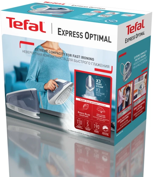 Парогенератор Tefal Express Optimal SV4110E0 2200Вт синий/белый