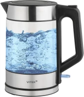Чайник электрический Vitek VT-WK1082 1.7л. 2000Вт черный корпус: стекло