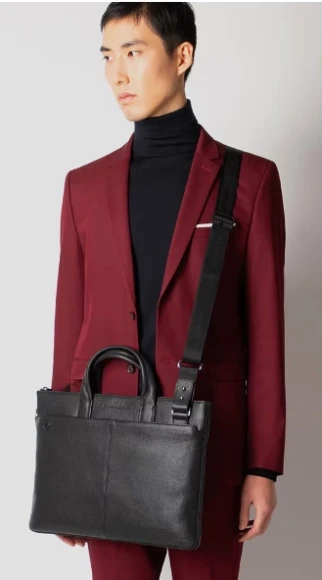 Деловая сумка Piquadro Black Square CA4021B3/N с отделением для ноутбука 15.6" черная натур.кожа