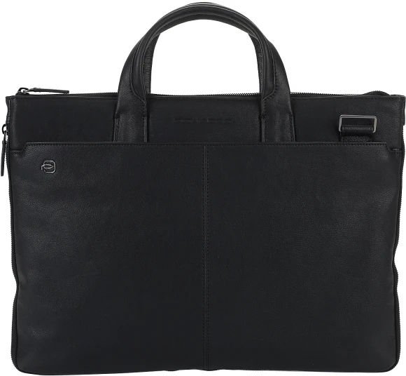 Деловая сумка Piquadro Black Square CA4021B3/N с отделением для ноутбука 15.6" черная натур.кожа