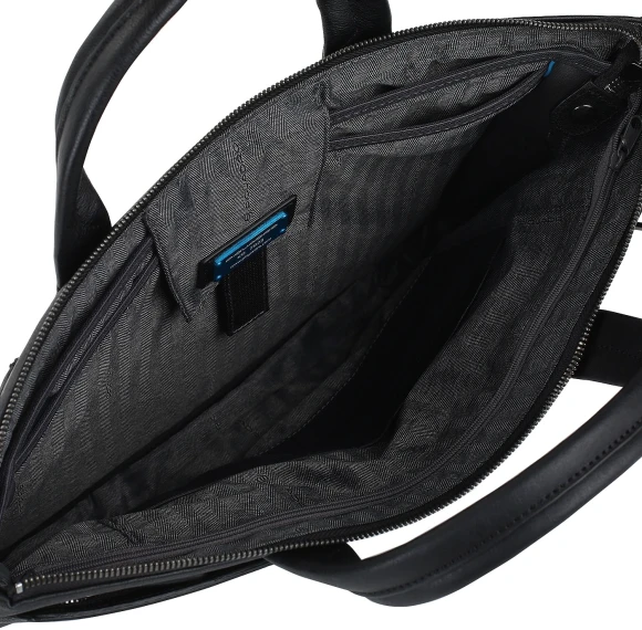 Деловая сумка Piquadro Black Square CA4021B3/N с отделением для ноутбука 15.6" черная натур.кожа