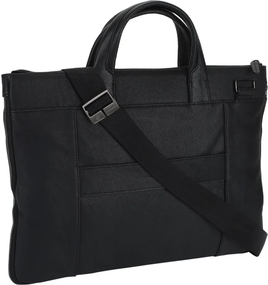 Деловая сумка Piquadro Black Square CA4021B3/N с отделением для ноутбука 15.6" черная натур.кожа