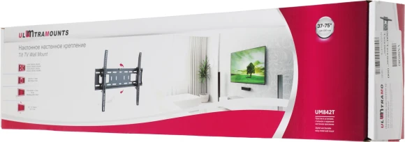Кронштейн для телевизора Ultramounts UM842T черный 37"-75" макс.50кг настенный наклон Кронштейн для телевизора Ultramounts UM842T черный 37"-75" макс.50кг настенный наклон