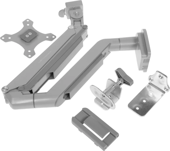 Кронштейн для мониторов Ultramounts UM708 серебристый 17"-32" макс.9кг крепление к столешнице поворот и наклон Кронштейн для мониторов Ultramounts UM708 серебристый 17"-32" макс.9кг крепление к столешнице поворот и наклон