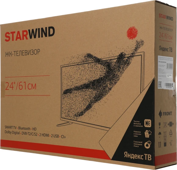 Телевизор LED Starwind 24" SW-LED24SG304 Яндекс.ТВ Slim Design черный/черный HD 60Hz DVB-T DVB-T2 DVB-C DVB-S DVB-S2 USB WiFi Smart TV Телевизор LED Starwind 24" SW-LED24SG304 Яндекс.ТВ Slim Design черный/черный HD 60Hz DVB-T DVB-T2 DVB-C DVB-S DVB-S2 USB WiFi Smart TV
