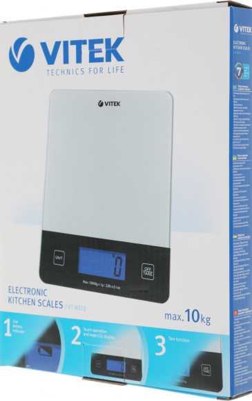 Весы кухонные электронные Vitek VT-8010 макс.вес:10кг серый Весы кухонные электронные Vitek VT-8010 макс.вес:10кг серый